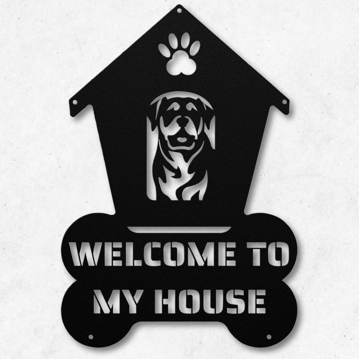 Rottweiler Welcome Dog House Metal Sign: A Warm Greeting for Your Home