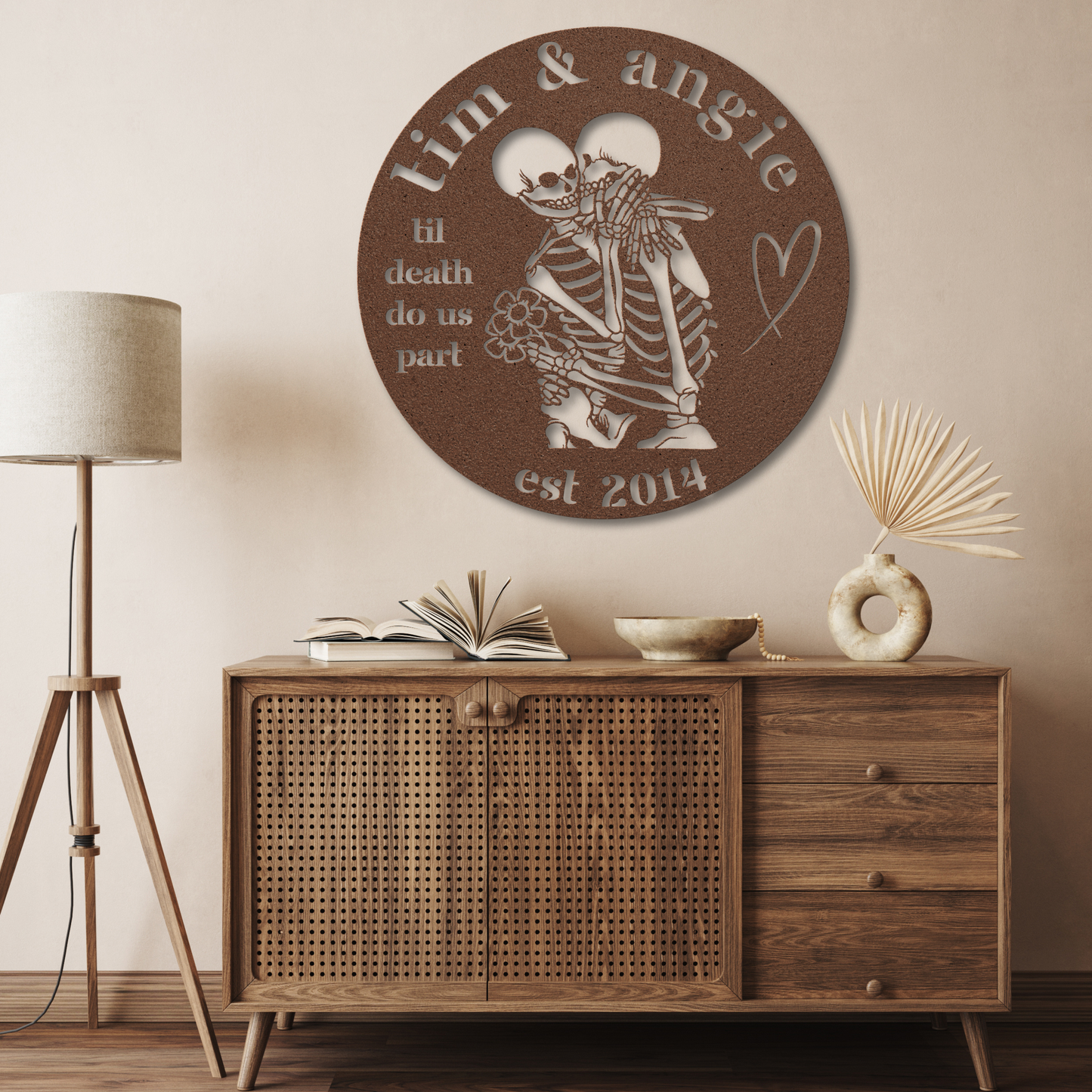 Unique Skeleton Couple Wall Art: "Til Death Do Us Part- A Love Story"