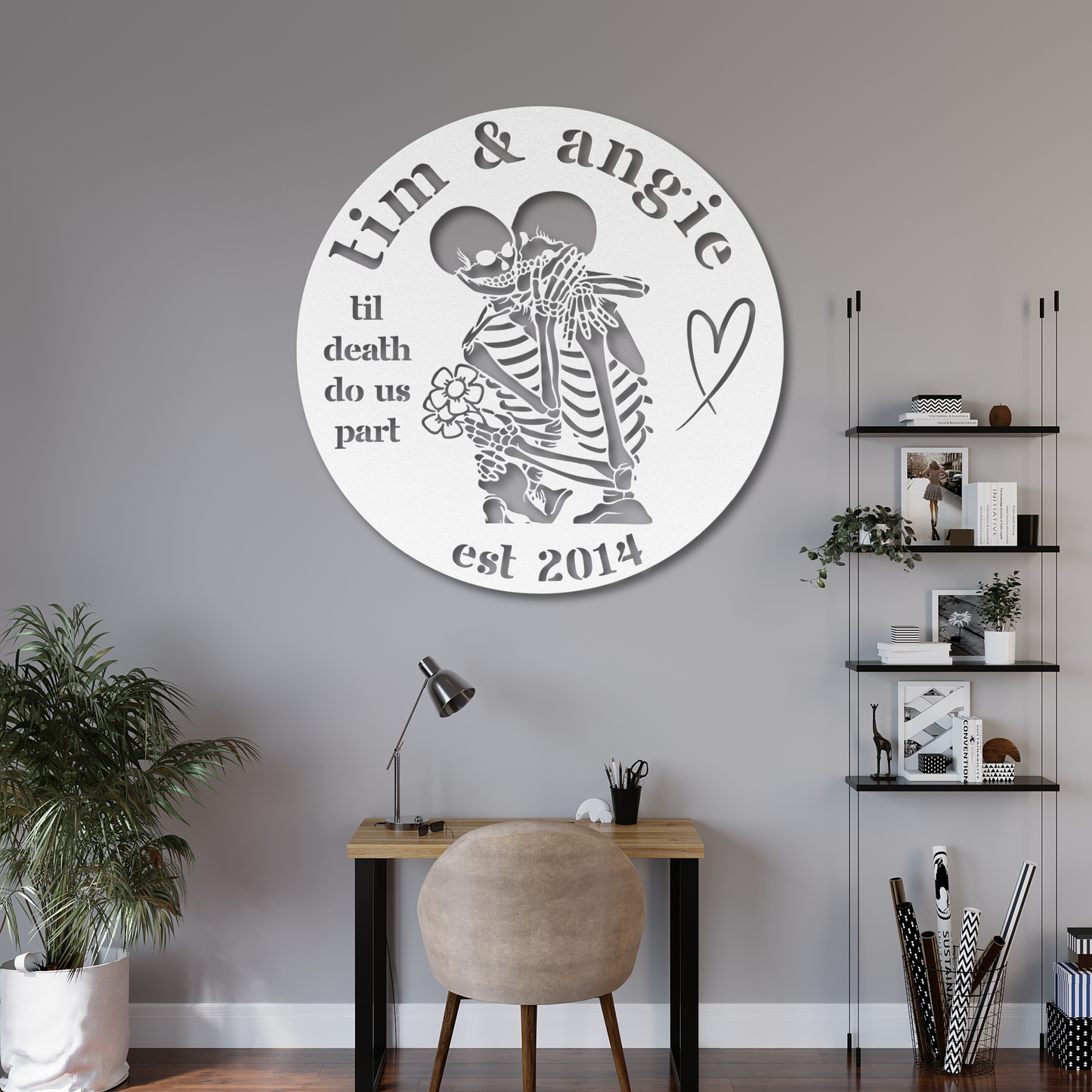 Unique Skeleton Couple Wall Art: "Til Death Do Us Part- A Love Story"