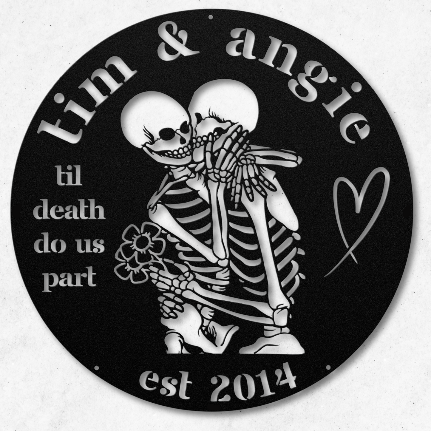 Unique Skeleton Couple Wall Art: "Til Death Do Us Part- A Love Story"