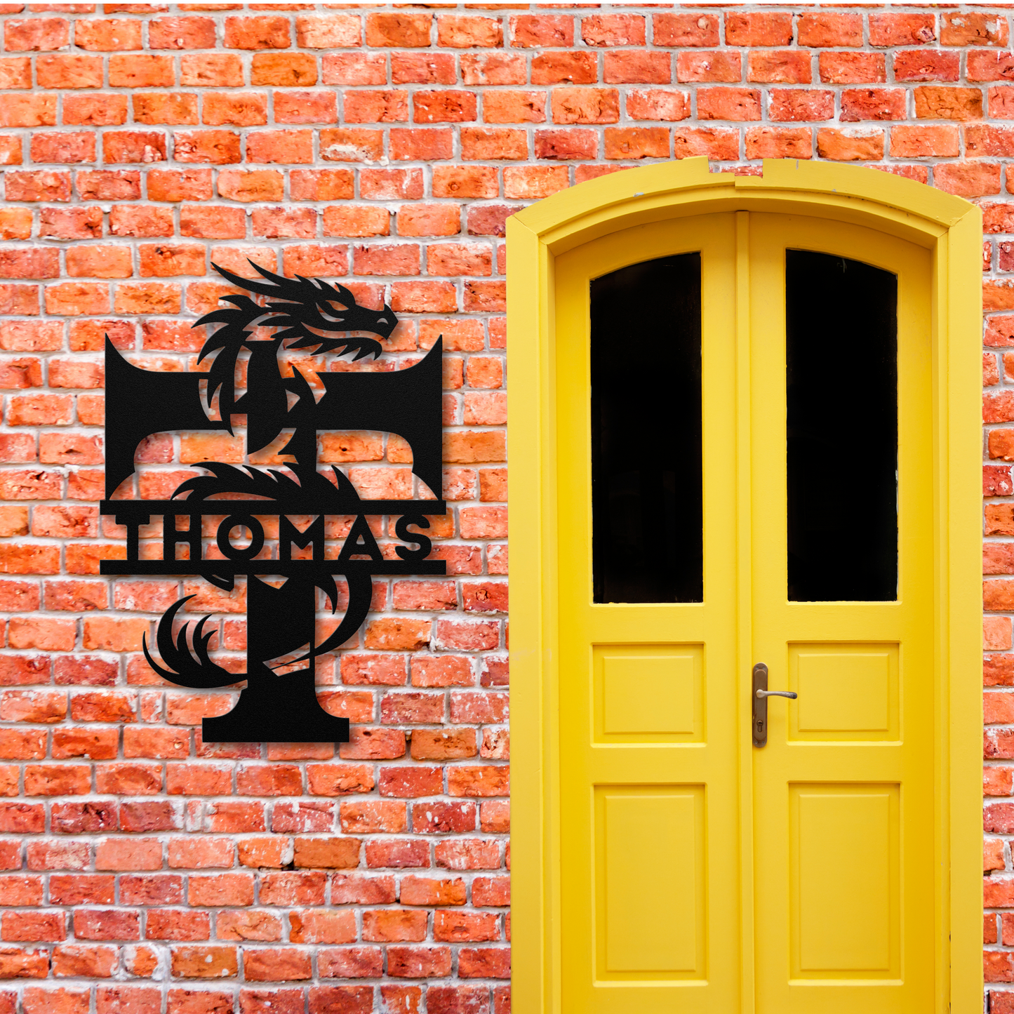 Custom Dragon Letter T Metal Sign: Enchanting and Unique