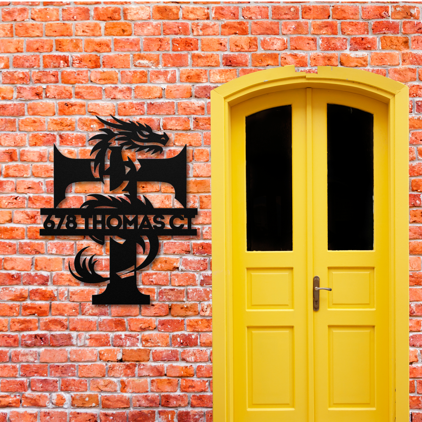 Custom Dragon Letter T Metal Sign: Enchanting and Unique