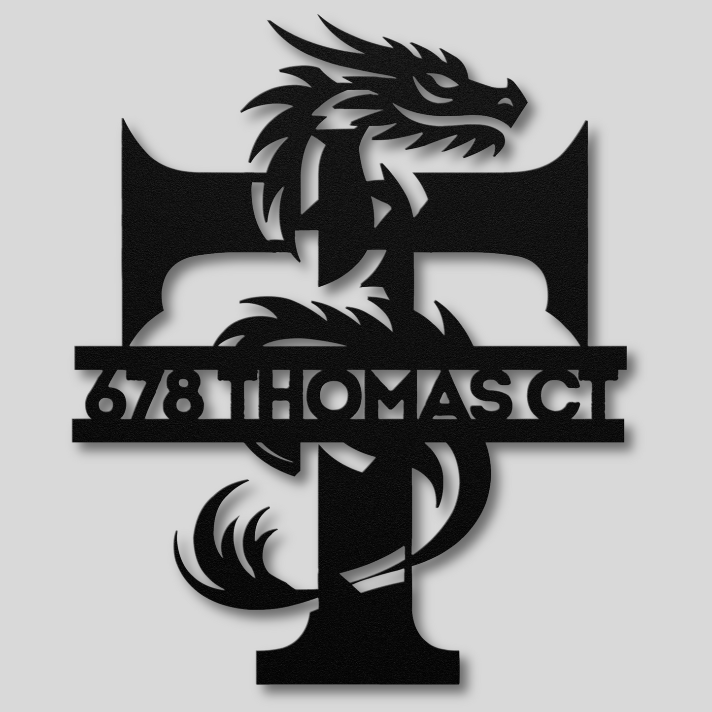 Custom Dragon Letter T Metal Sign: Enchanting and Unique