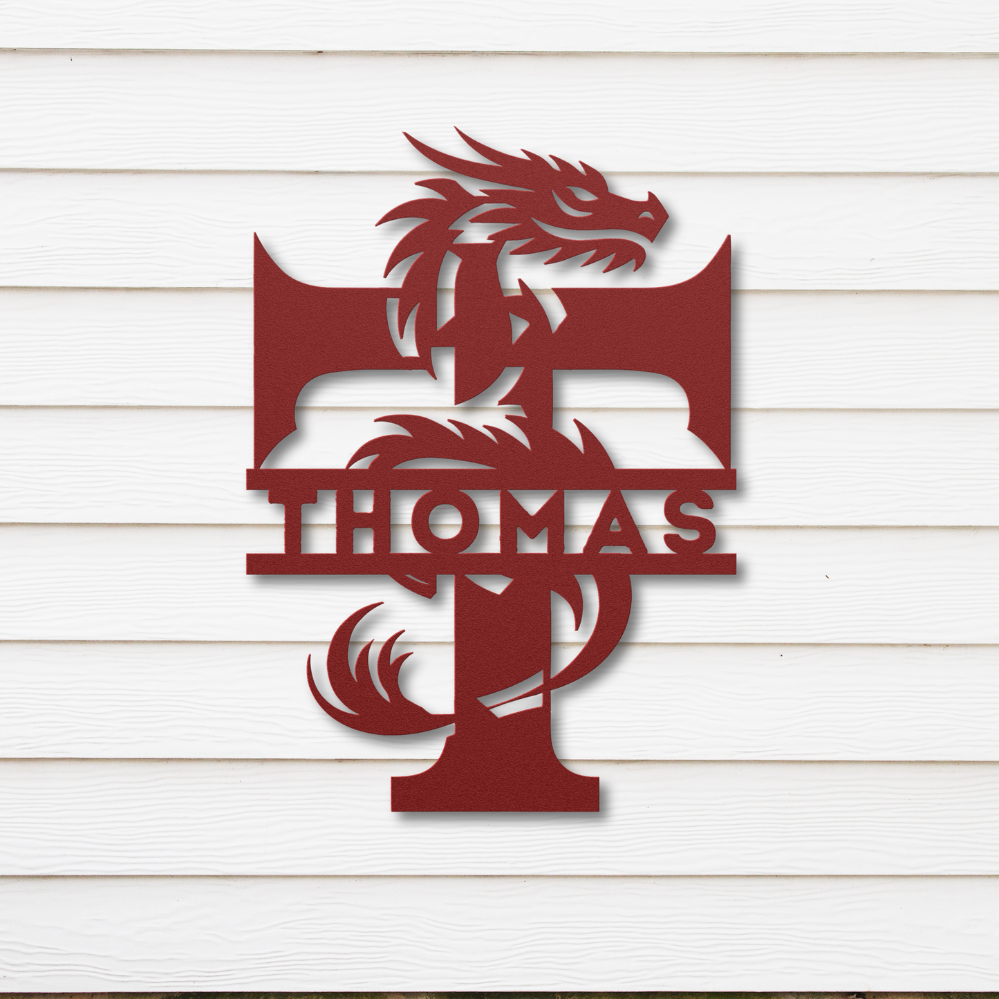 Custom Dragon Letter T Metal Sign: Enchanting and Unique