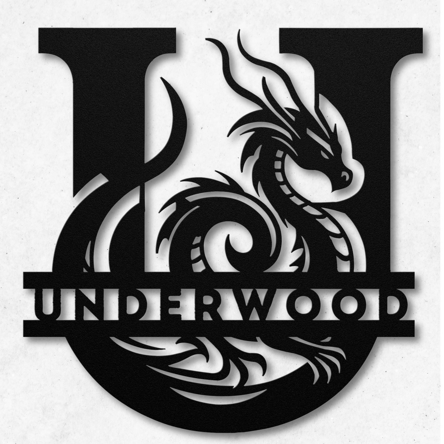 Custom Dragon Letter U Metal Sign: A Touch of Imagination
