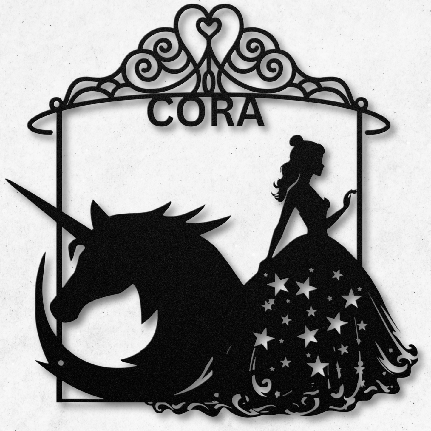 Magical Princess and the Unicorn Metal Wall Art: Bring Fairy Tales To Life