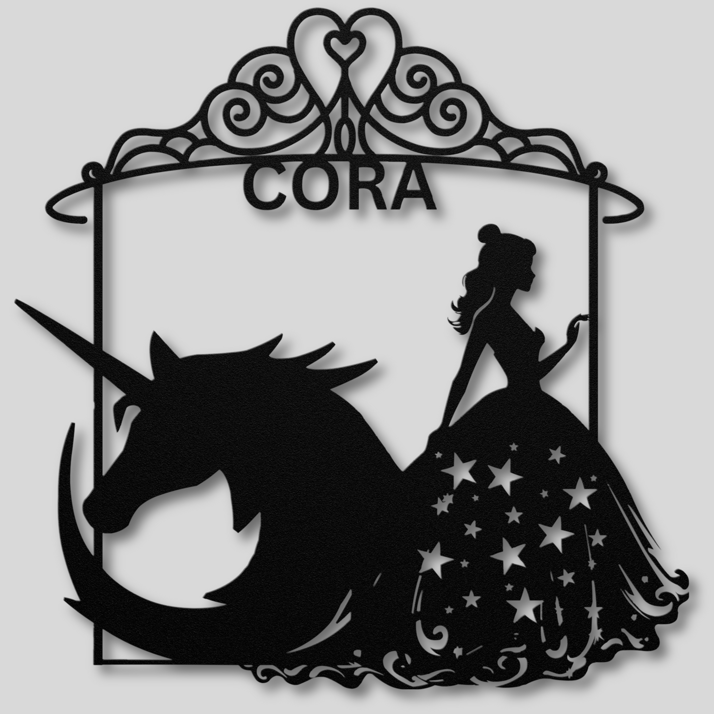Magical Princess and the Unicorn Metal Wall Art: Bring Fairy Tales To Life
