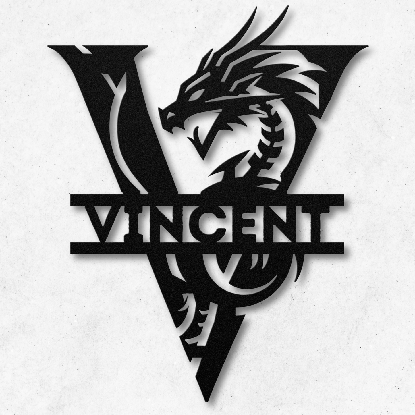 Custom Dragon Letter V Metal Sign: For Mythical Lovers
