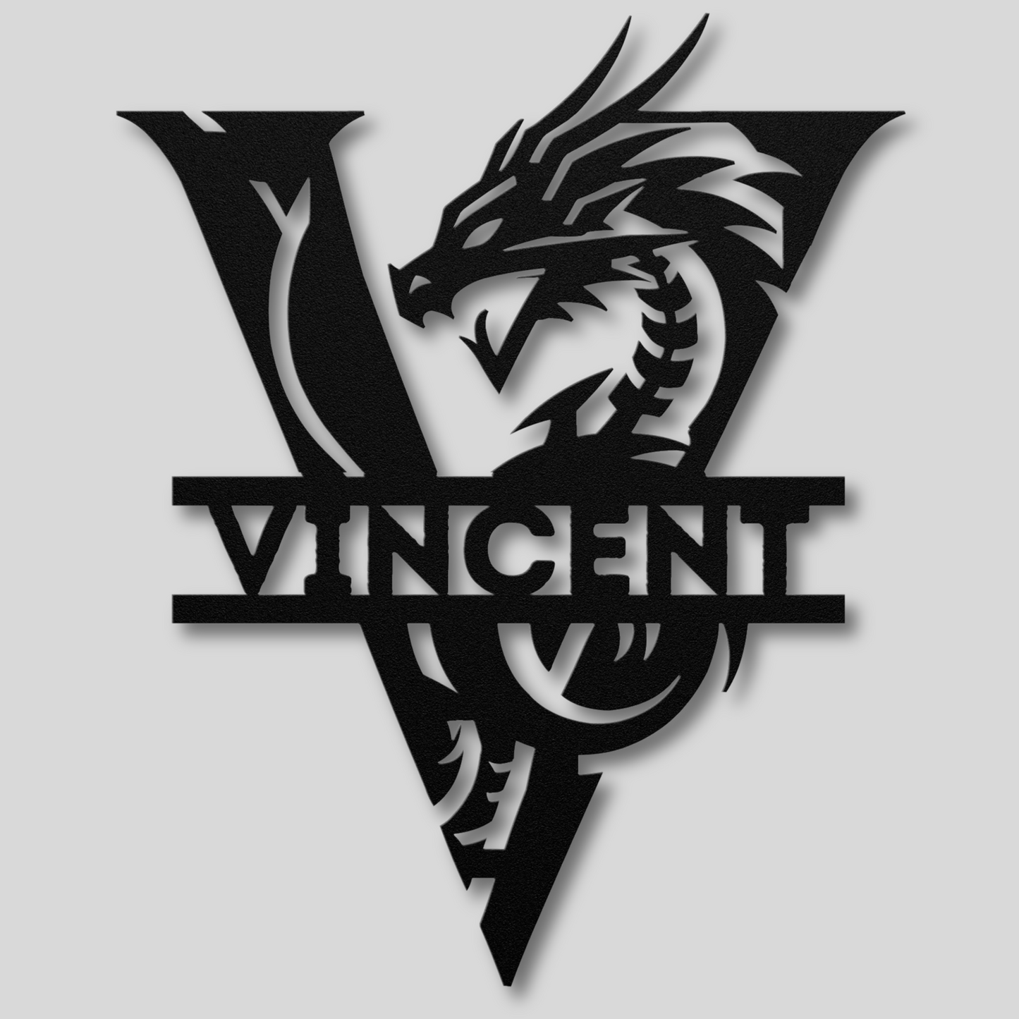 Custom Dragon Letter V Metal Sign: For Mythical Lovers
