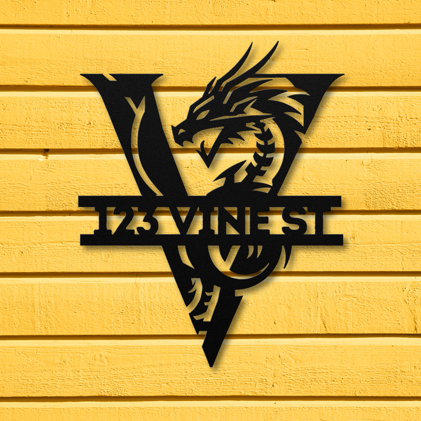 Custom Dragon Letter V Metal Sign: For Mythical Lovers