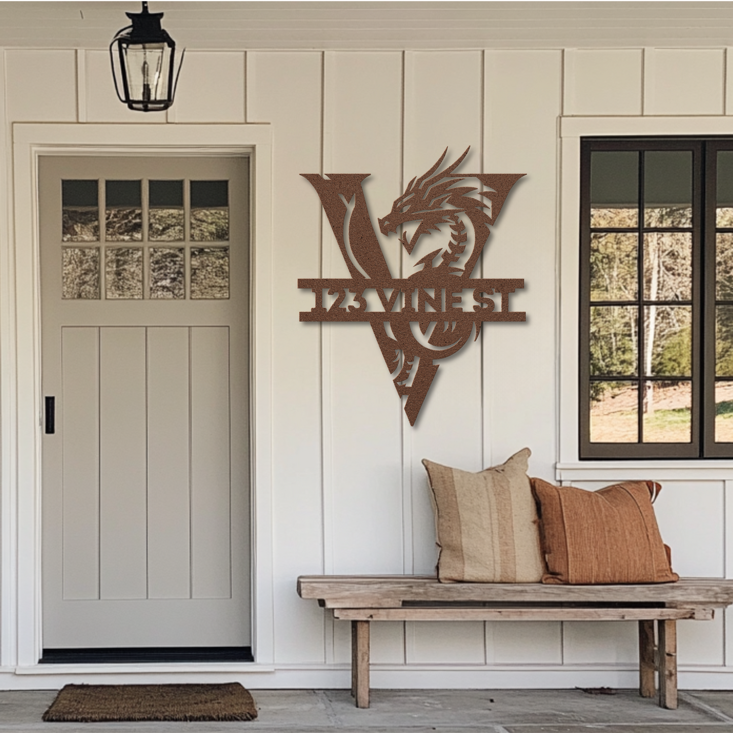 Custom Dragon Letter V Metal Sign: For Mythical Lovers