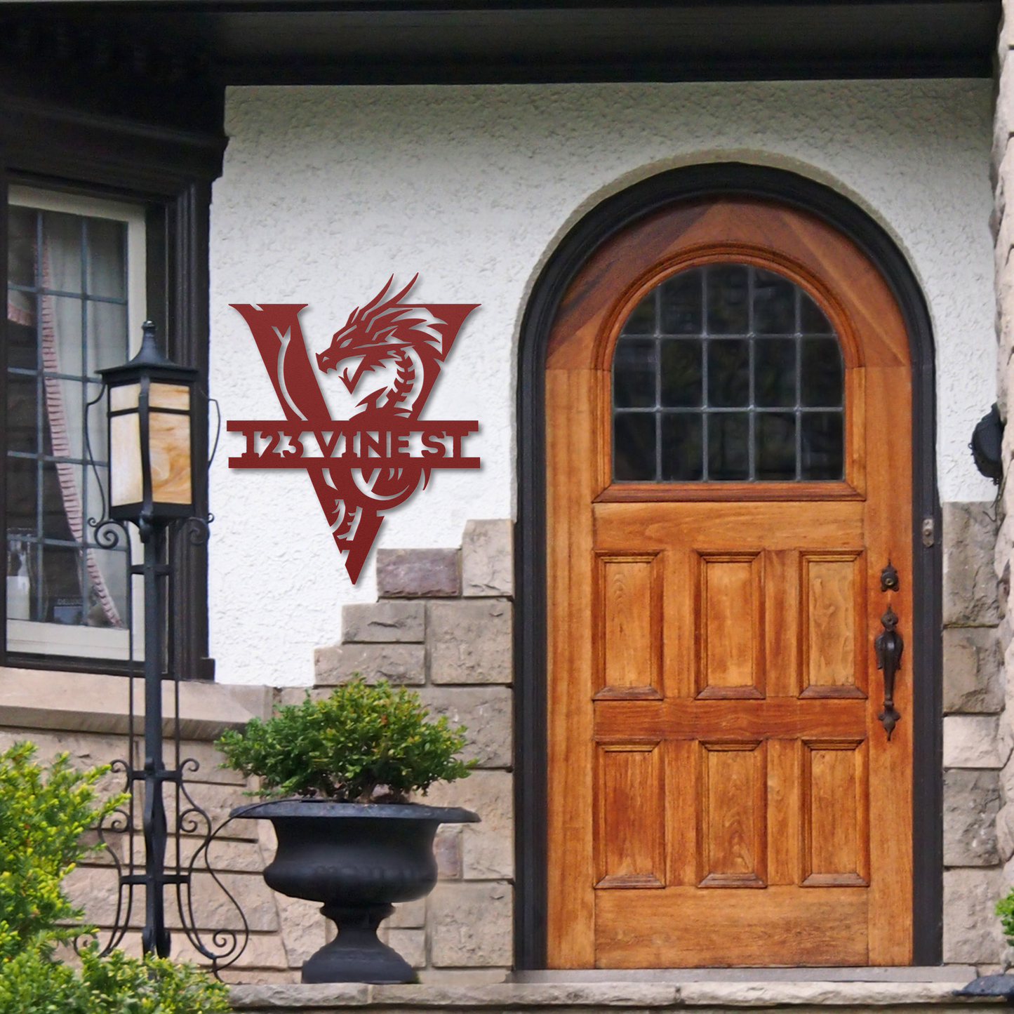 Custom Dragon Letter V Metal Sign: For Mythical Lovers
