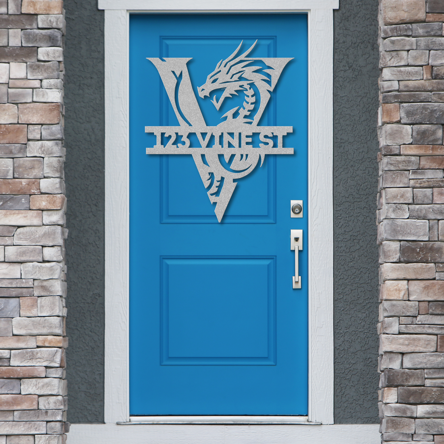 Custom Dragon Letter V Metal Sign: For Mythical Lovers