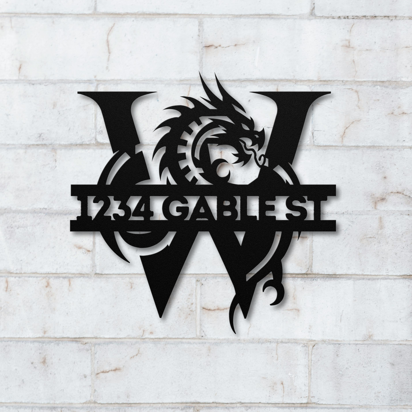 Custom Dragon Letter W Metal Sign: A Bold Statement Piece