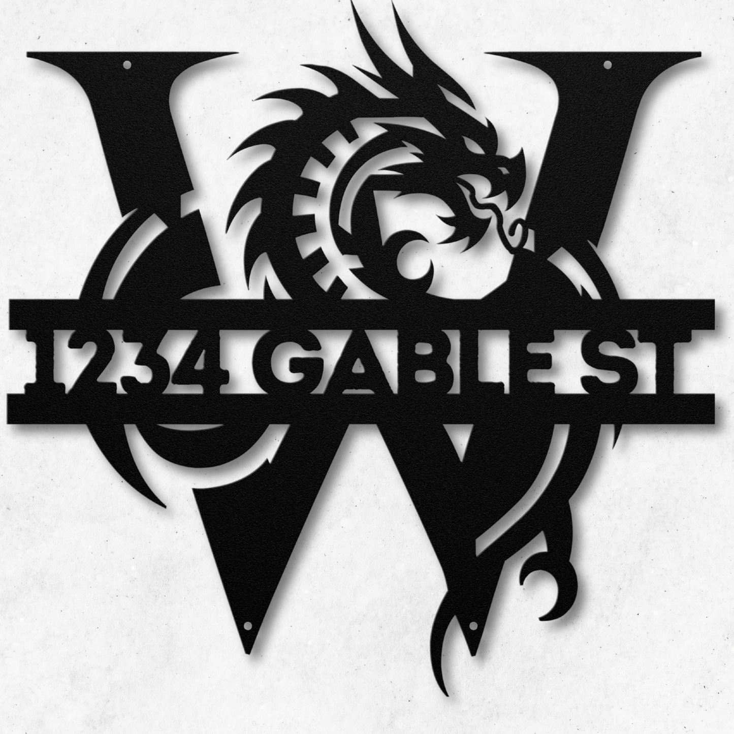 Custom Dragon Letter W Metal Sign: A Bold Statement Piece