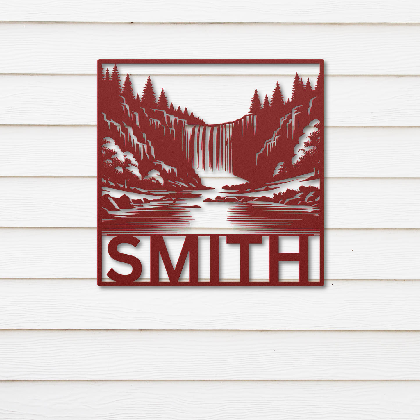 Unique Personalized Waterfall Metal Wall Sign: Celebrate Nature's Beauty