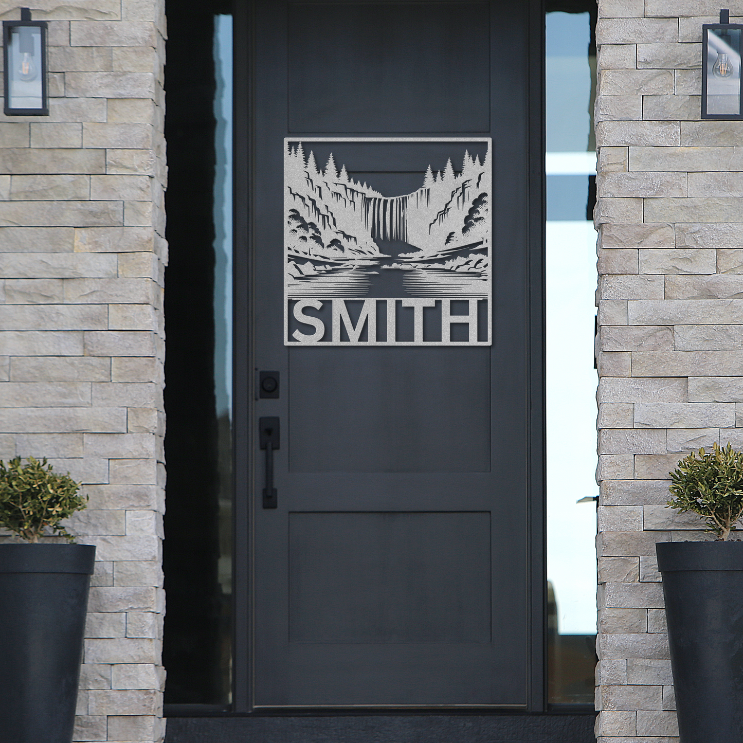 Unique Personalized Waterfall Metal Wall Sign: Celebrate Nature's Beauty
