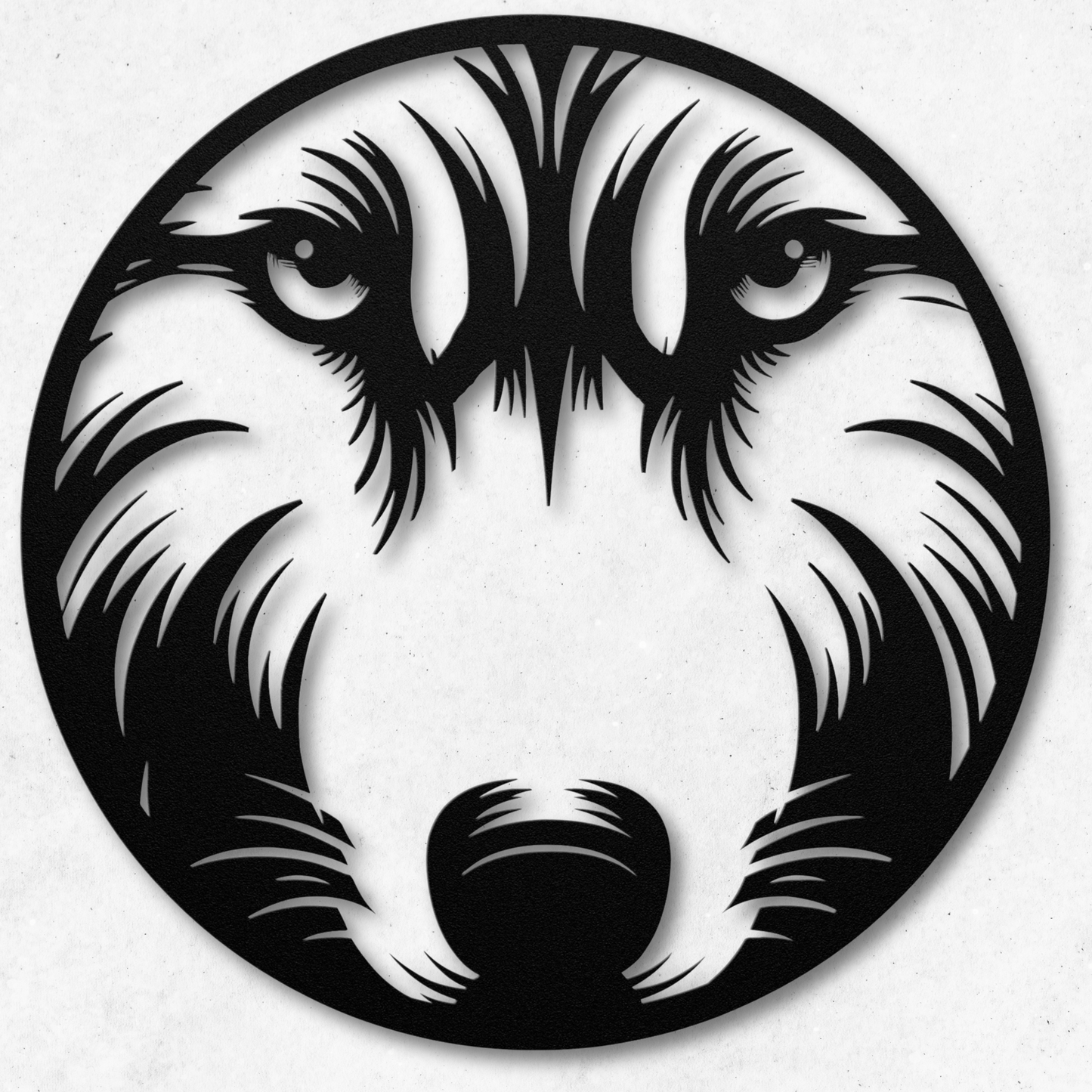 Striking Wolf Face Portrait Metal Wall Art: A Wild Touch of Nature
