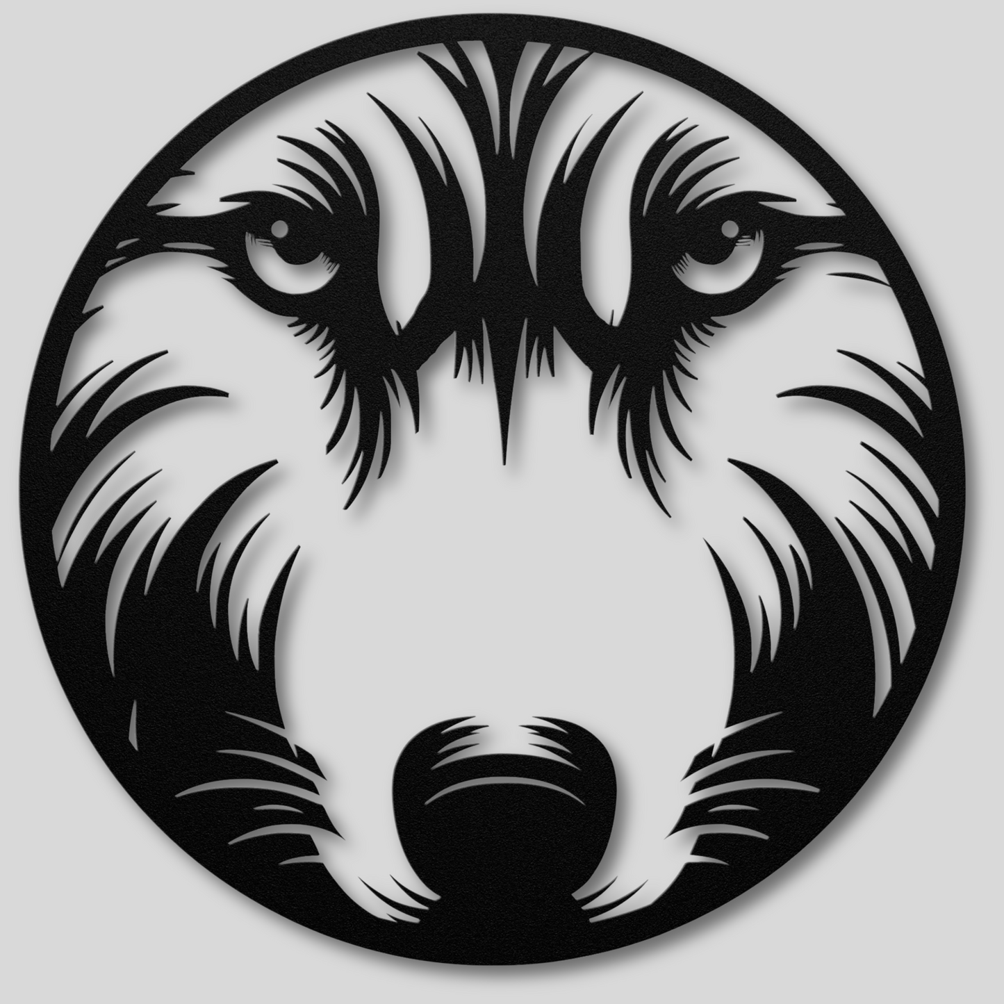 Striking Wolf Face Portrait Metal Wall Art: A Wild Touch of Nature