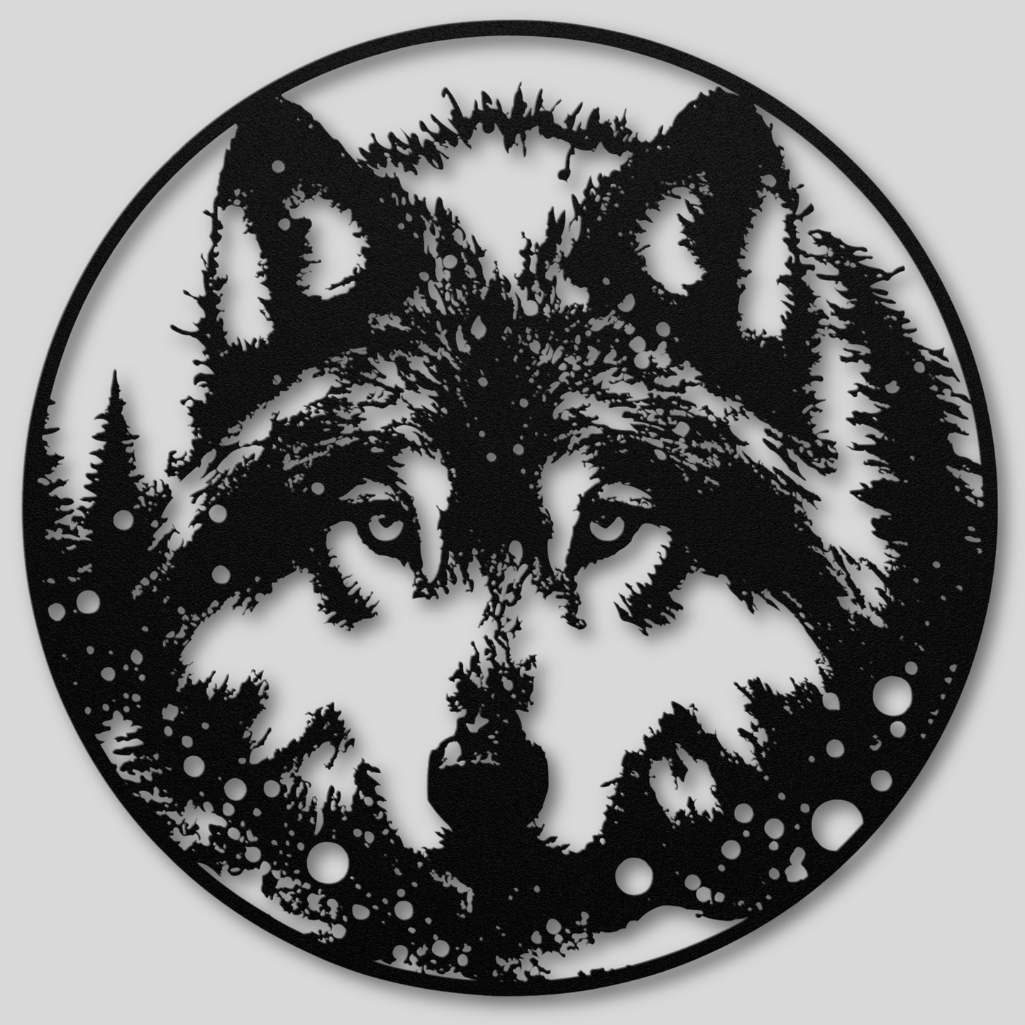Charming Wolf Face in the Snow Metal Wall Art: Embrace the Wild