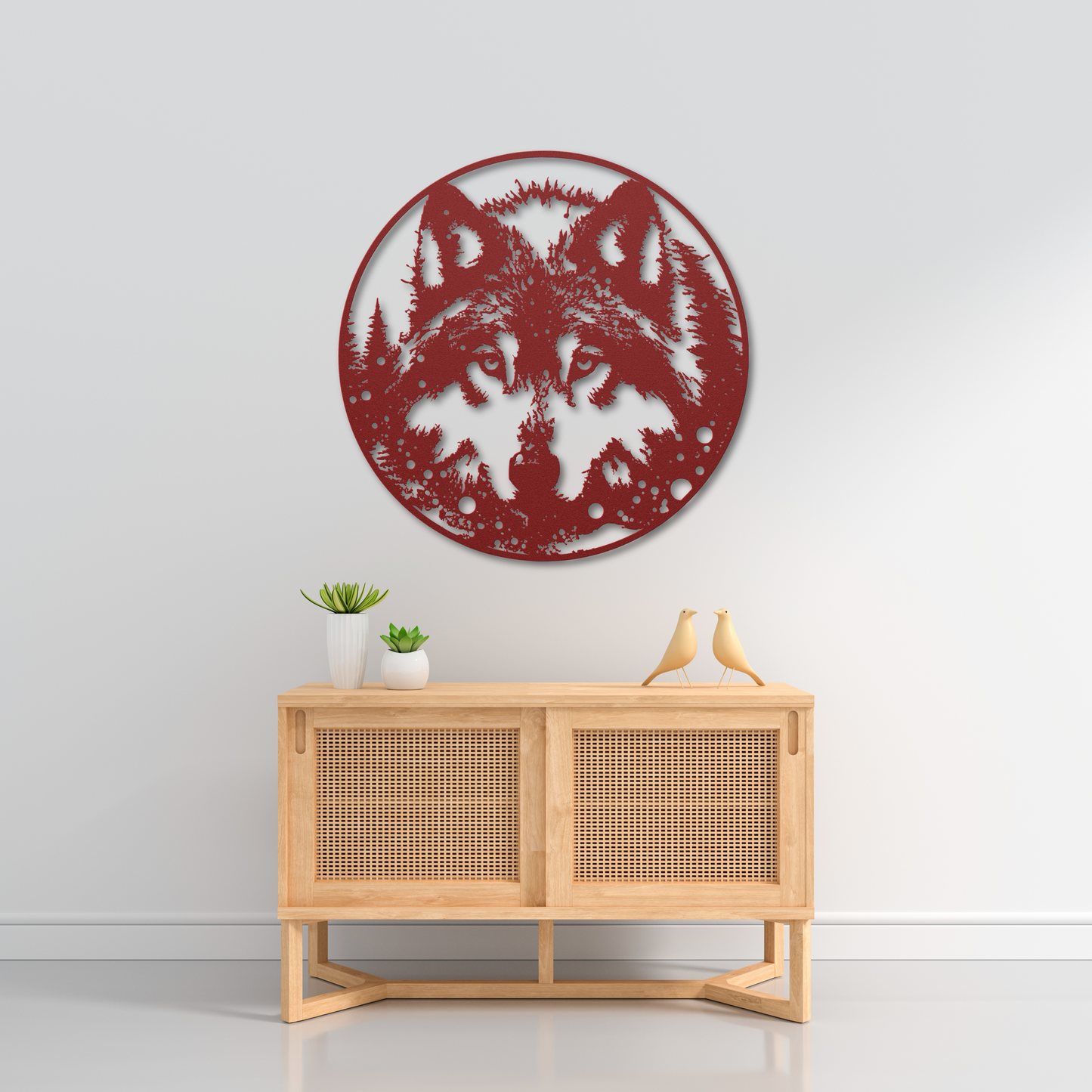 Charming Wolf Face in the Snow Metal Wall Art: Embrace the Wild