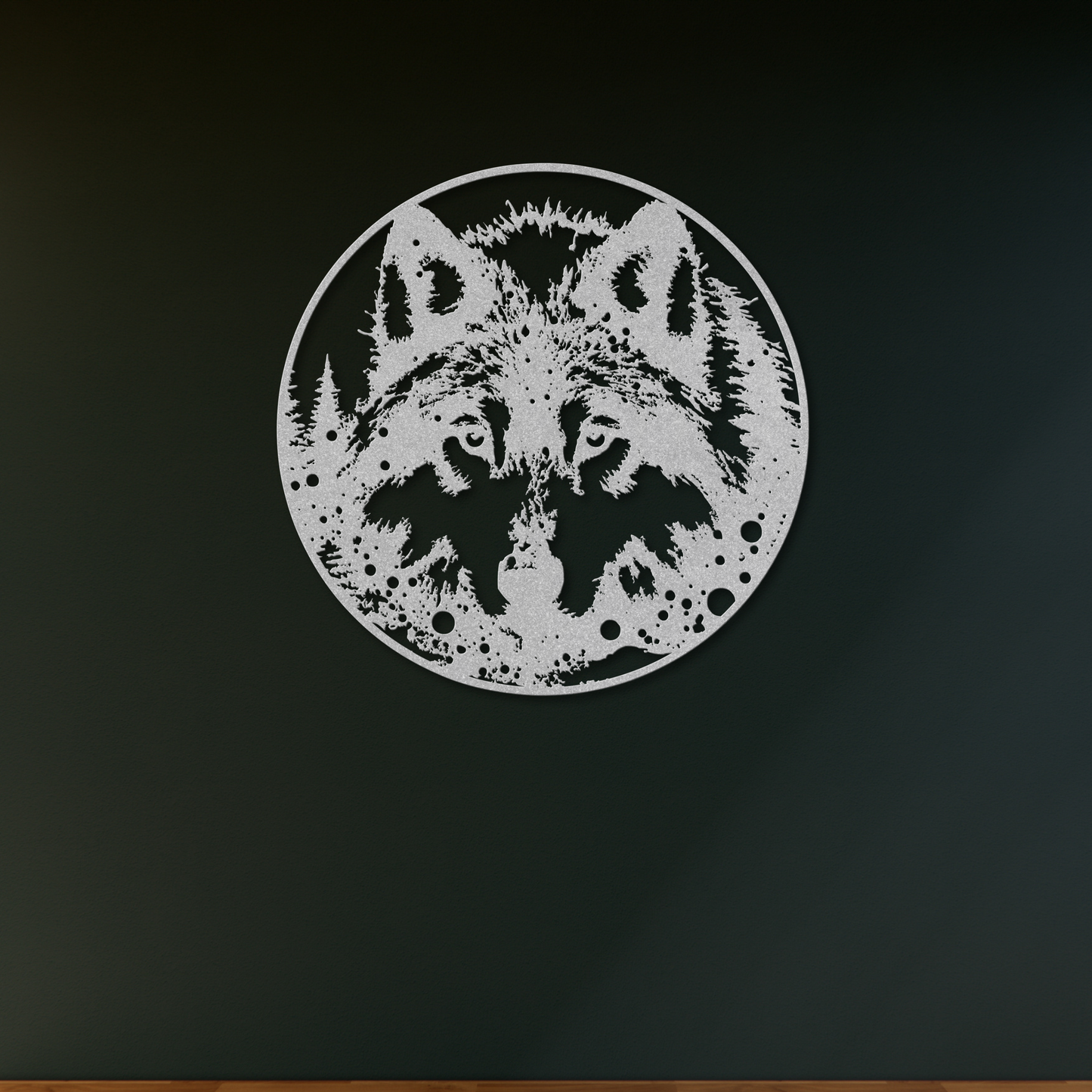 Charming Wolf Face in the Snow Metal Wall Art: Embrace the Wild