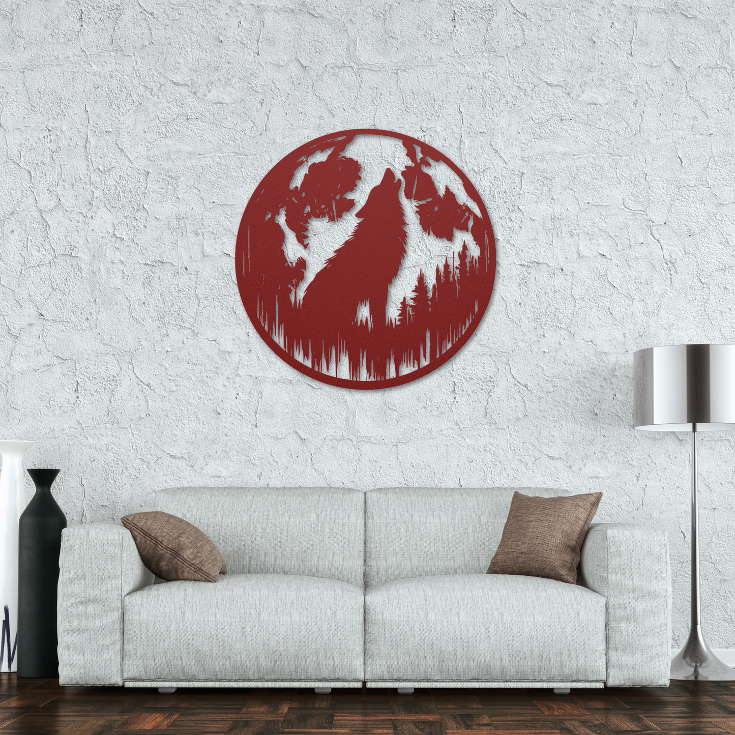 Majestic Howling Wolf Metal Wall Art: Embrace the Wildness