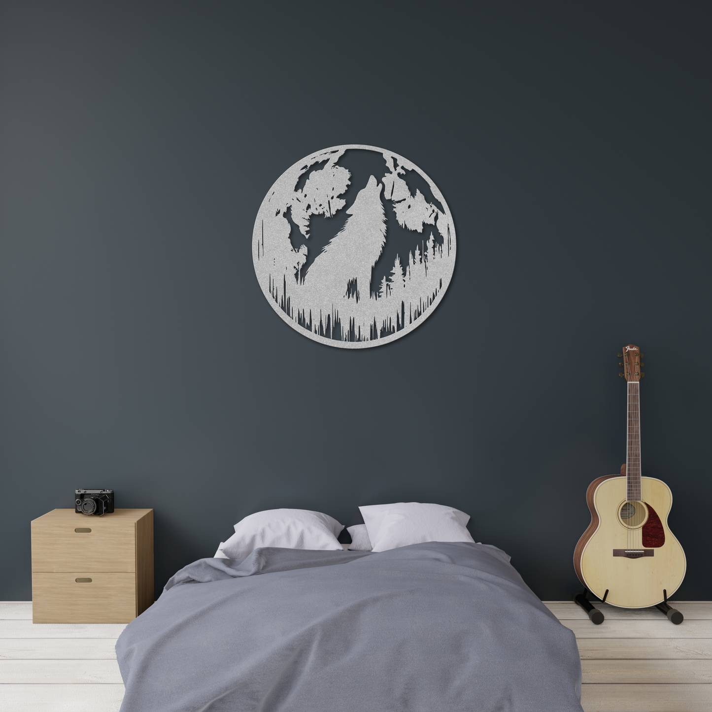Majestic Howling Wolf Metal Wall Art: Embrace the Wildness