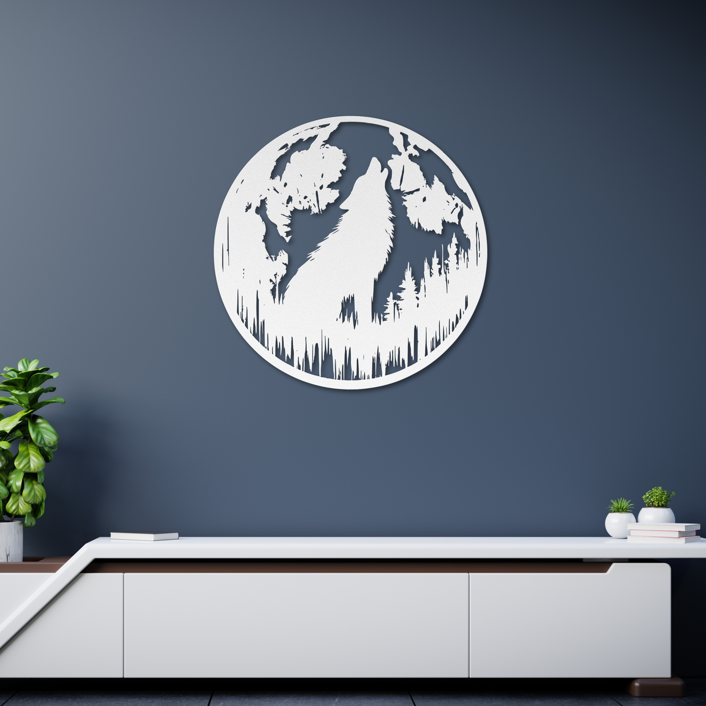 Majestic Howling Wolf Metal Wall Art: Embrace the Wildness