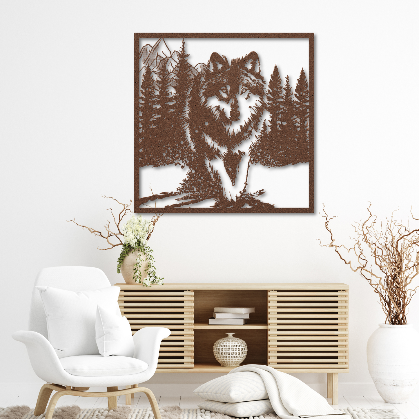 Charming Wolf in Snow Metal Wall Art: Celebrate Nature's Serenity