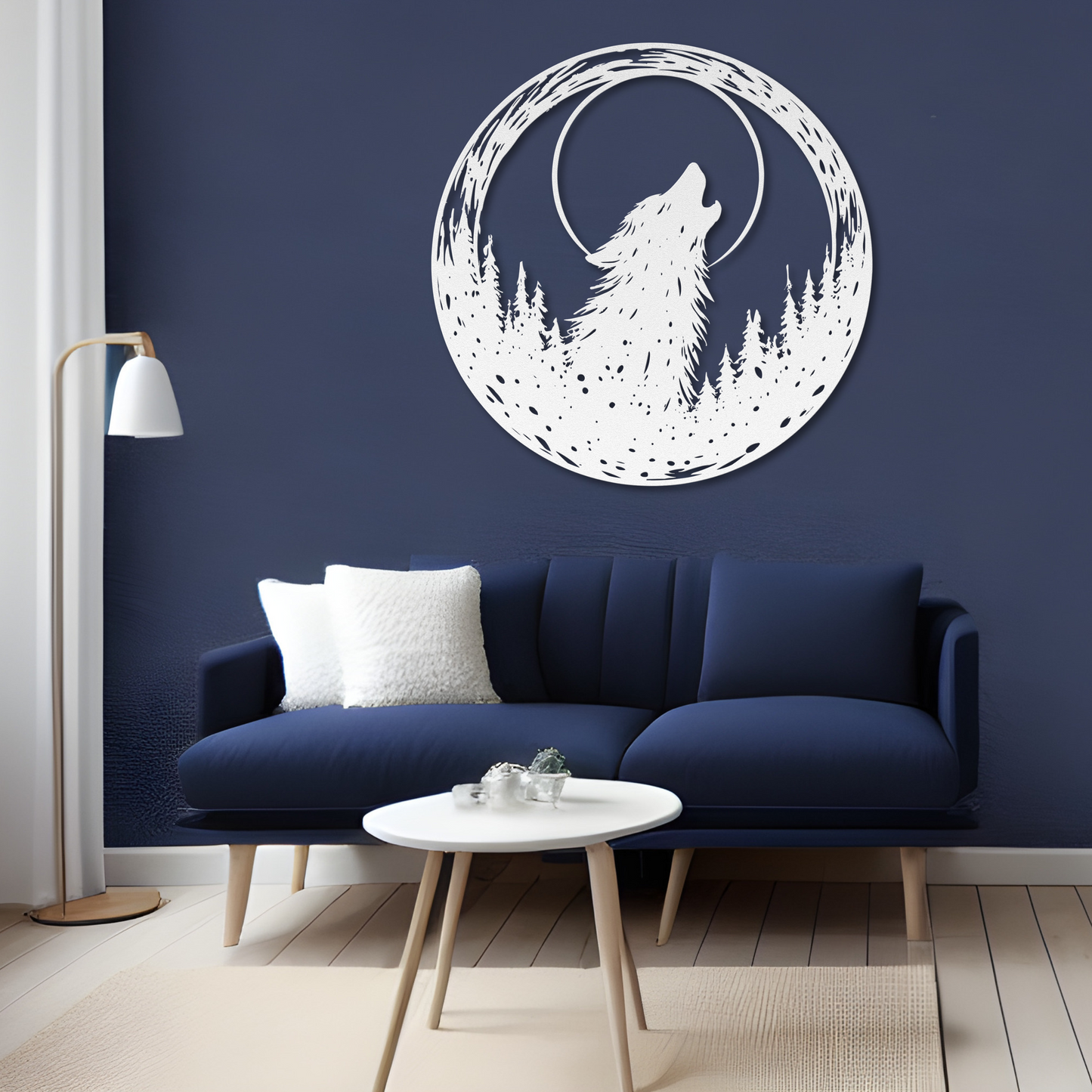Rustic Wolf in the Trees Metal Wall Art: Embrace the Forest Spirit