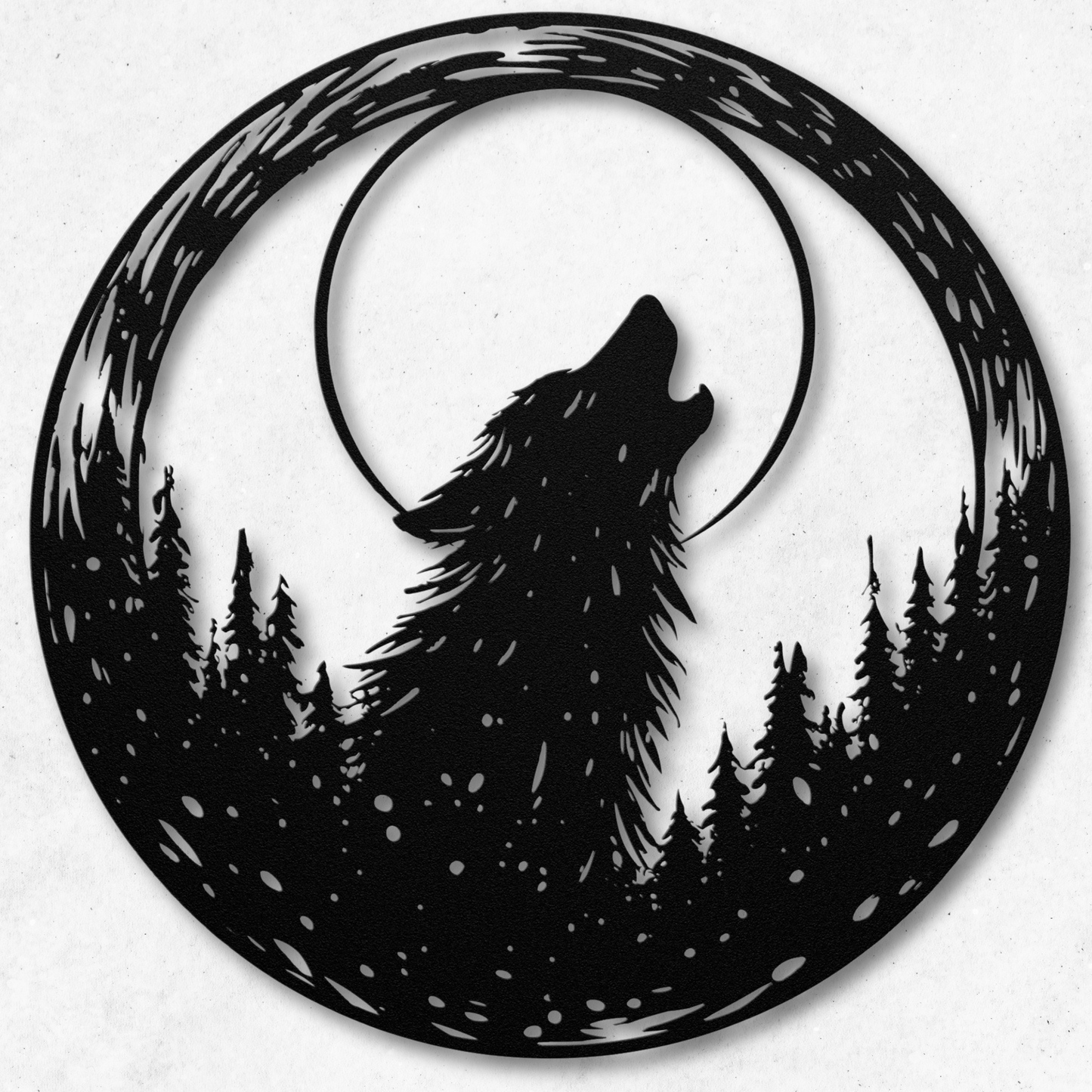 Rustic Wolf in the Trees Metal Wall Art: Embrace the Forest Spirit