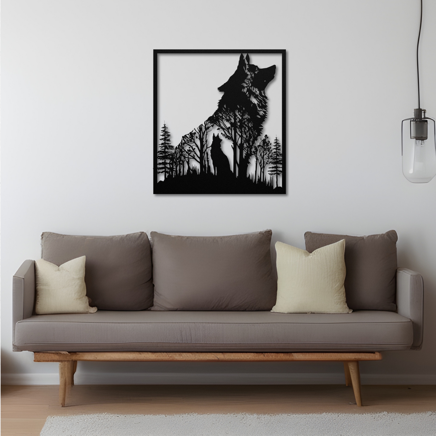 Intriguing Wolf within a Wolf Metal Wall Art: Celebrate Inner Spirit