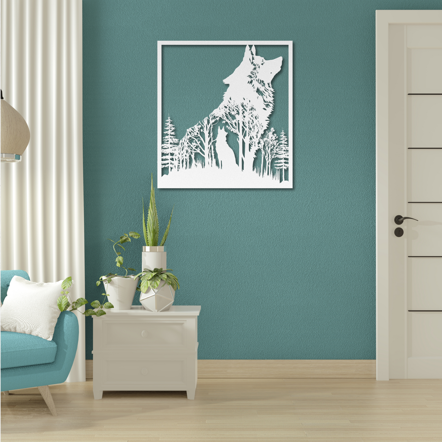 Intriguing Wolf within a Wolf Metal Wall Art: Celebrate Inner Spirit