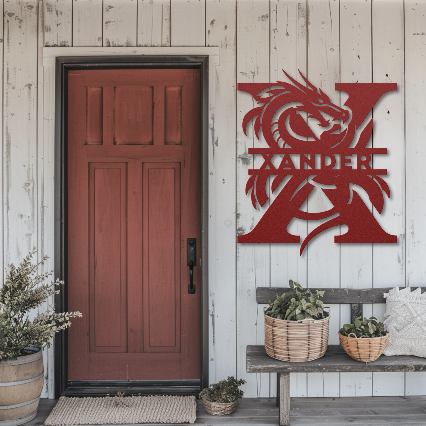 Custom Dragon Letter X Metal Sign: A Touch of Fantasy Flair