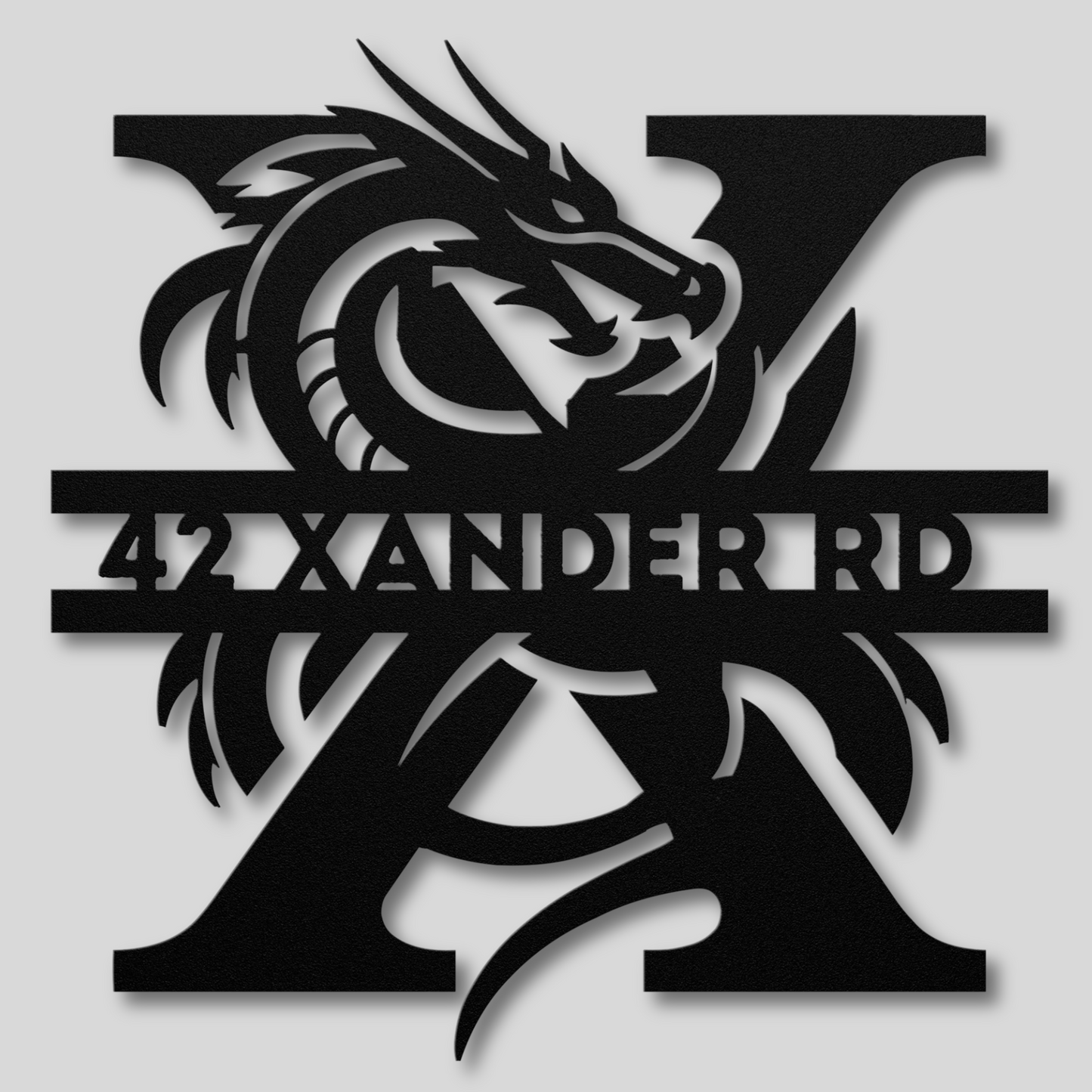 Custom Dragon Letter X Metal Sign: A Touch of Fantasy Flair