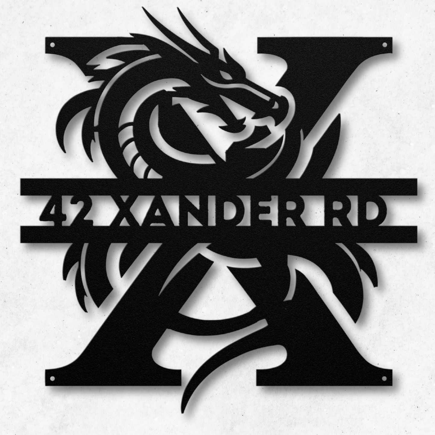Custom Dragon Letter X Metal Sign: A Touch of Fantasy Flair