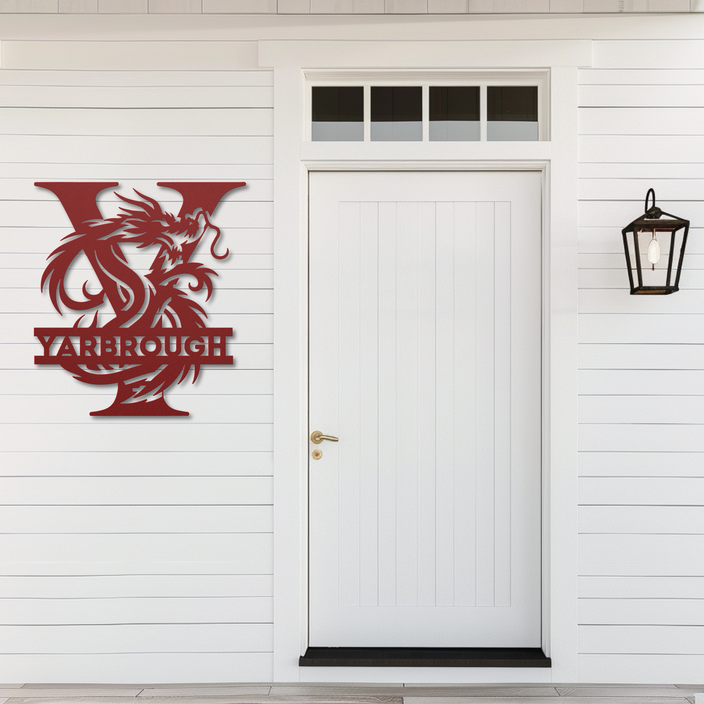 Custom Dragon Letter Y Metal Sign: Bold and Imaginative