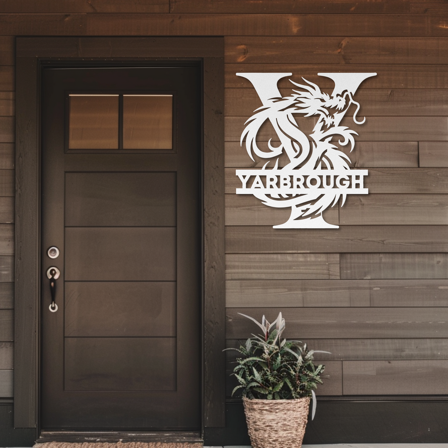 Custom Dragon Letter Y Metal Sign: Bold and Imaginative