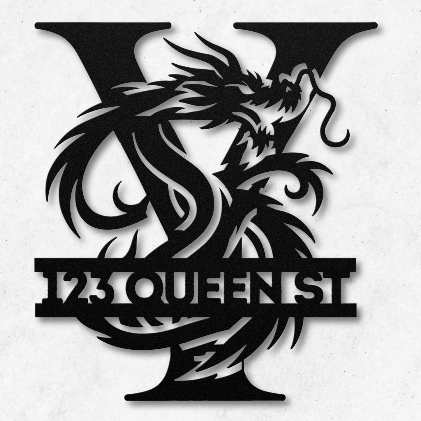 Custom Dragon Letter Y Metal Sign: Bold and Imaginative