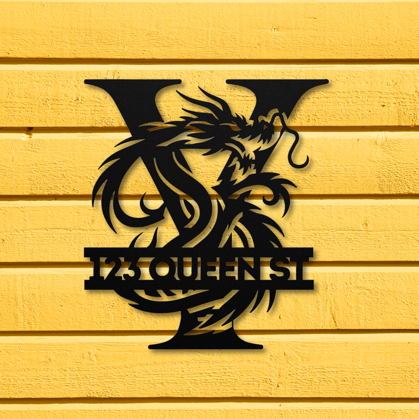 Custom Dragon Letter Y Metal Sign: Bold and Imaginative