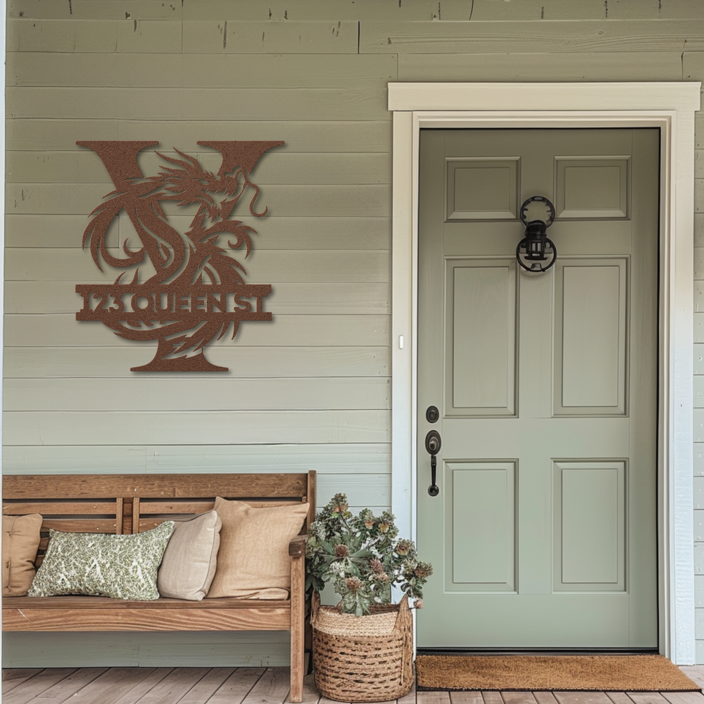 Custom Dragon Letter Y Metal Sign: Bold and Imaginative