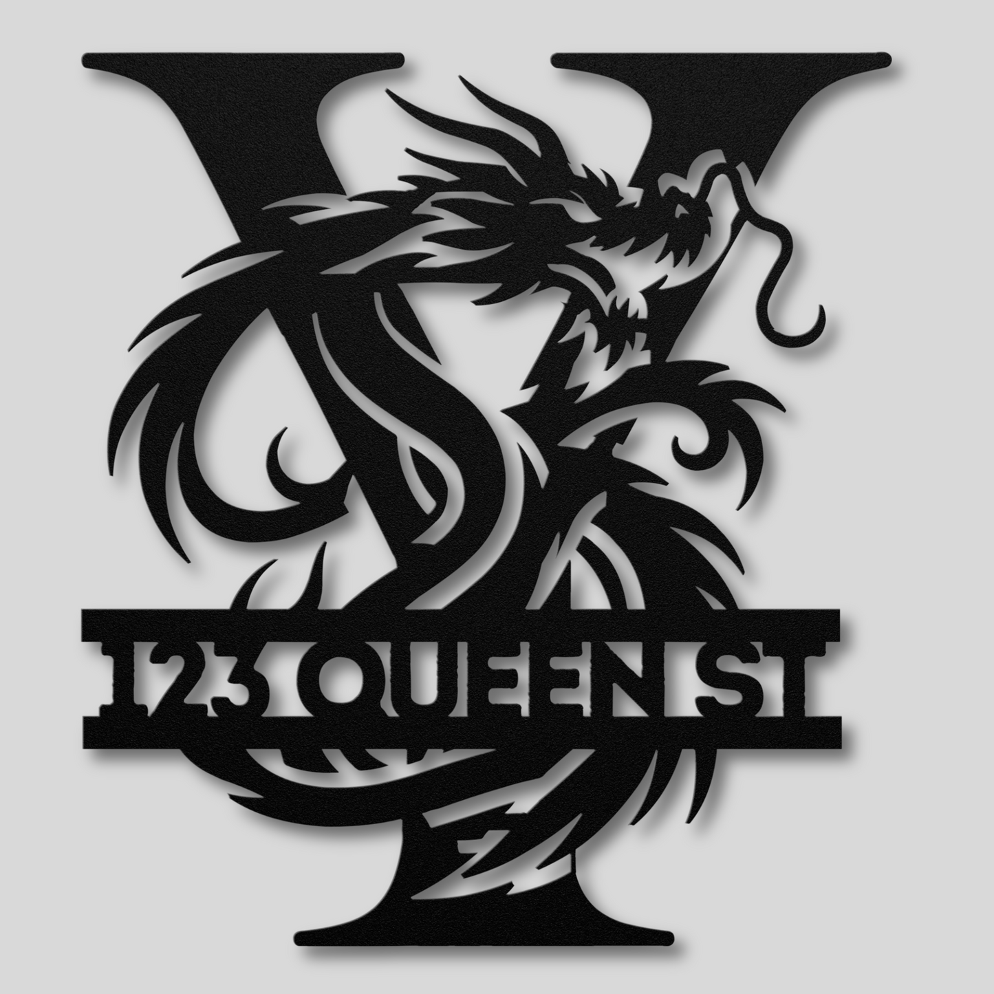 Custom Dragon Letter Y Metal Sign: Bold and Imaginative