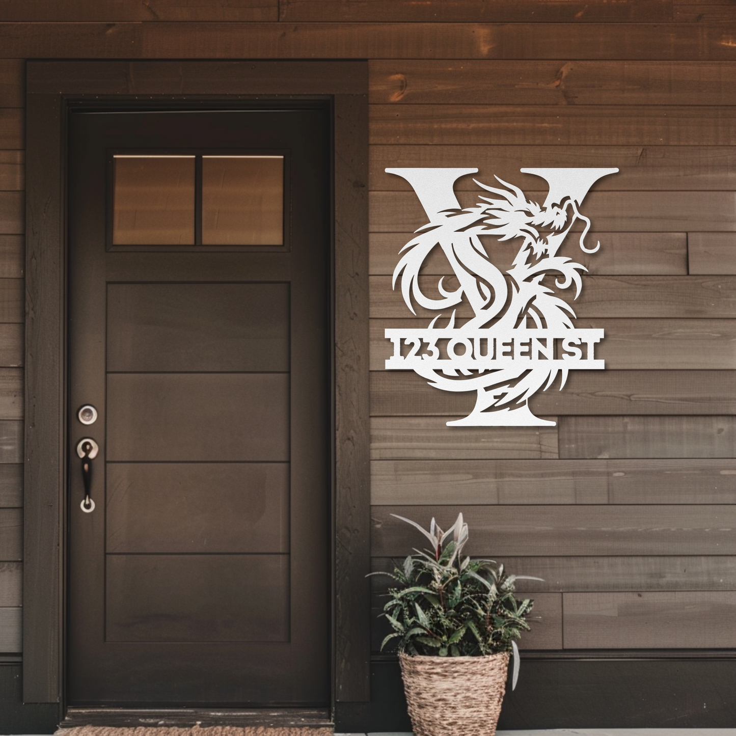 Custom Dragon Letter Y Metal Sign: Bold and Imaginative
