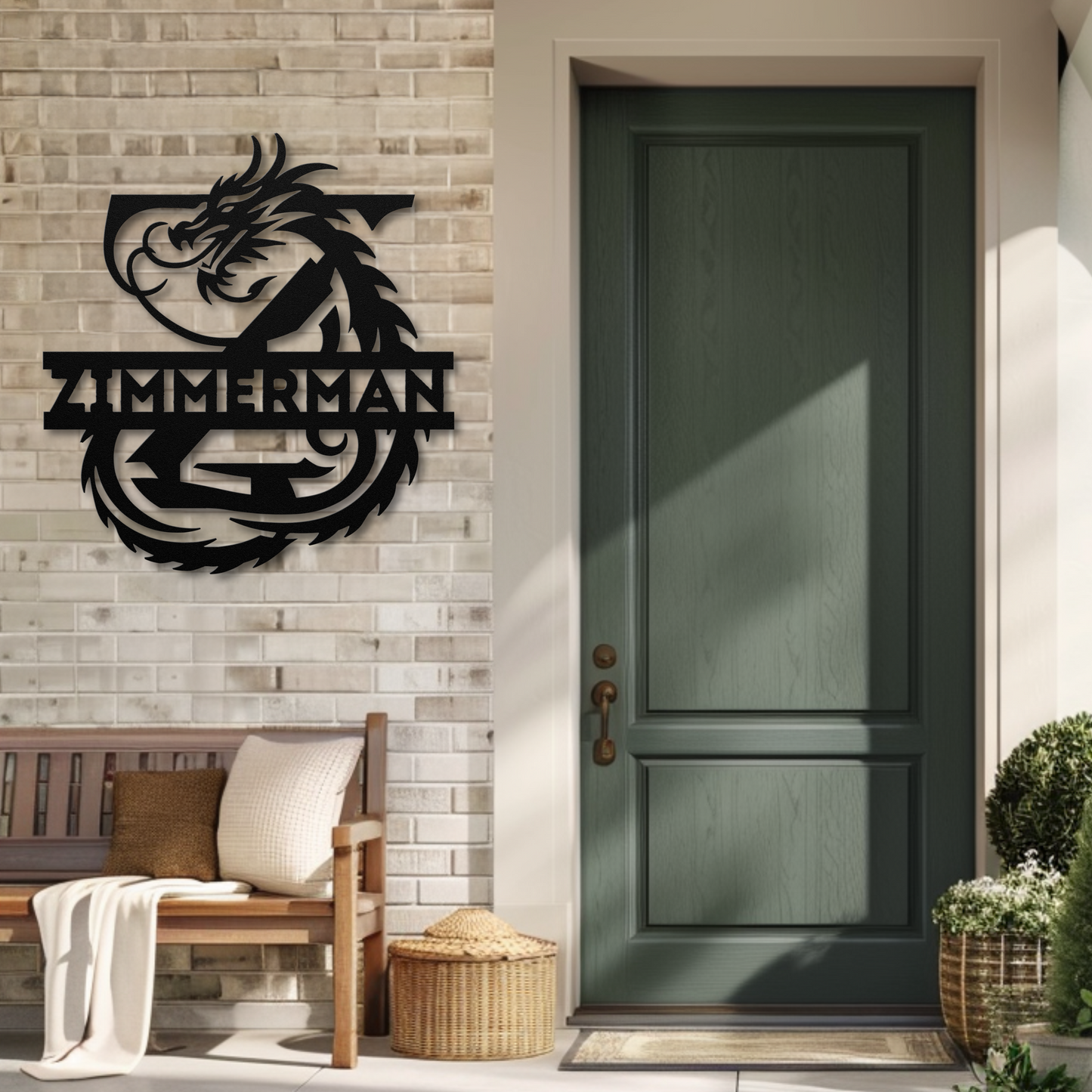 Custom Dragon Letter Z Metal Sign: For Mythical Fans