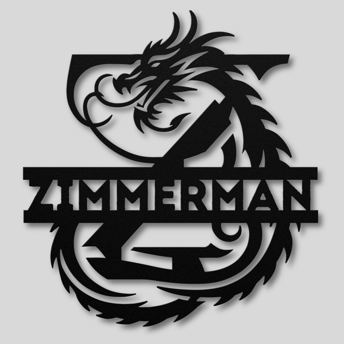 Custom Dragon Letter Z Metal Sign: For Mythical Fans