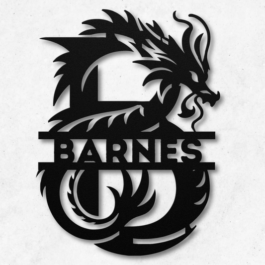 Custom Dragon Letter B Metal Sign: Enchanting and Unique
