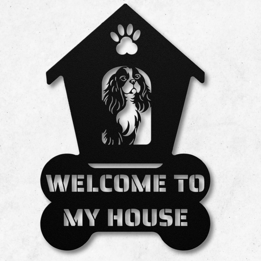 Cavalier Spaniel Welcome Dog House Sign: A Warm Greeting for Your Home