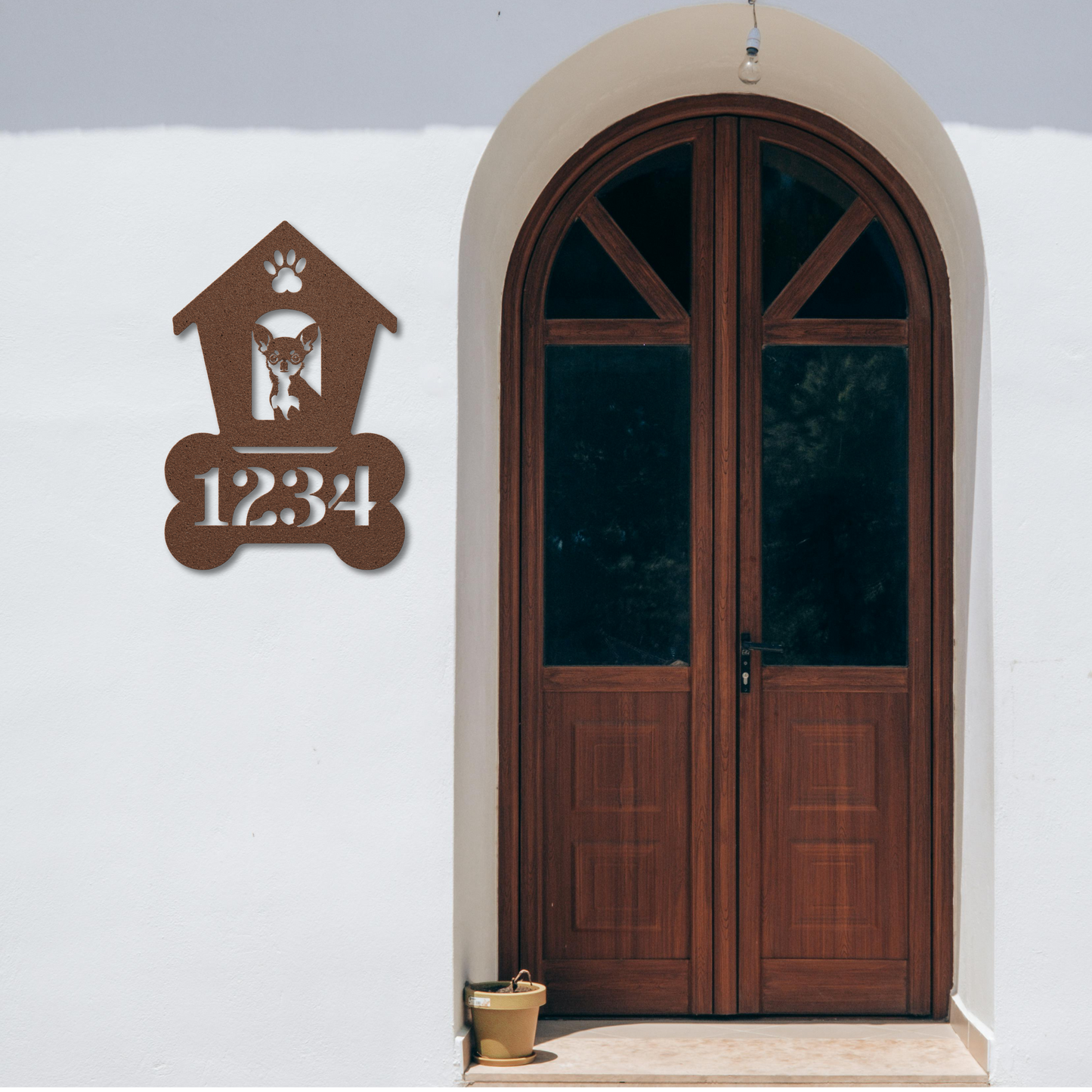 Chihuahua Dog House Number Sign: A Tail-Wagging Touch