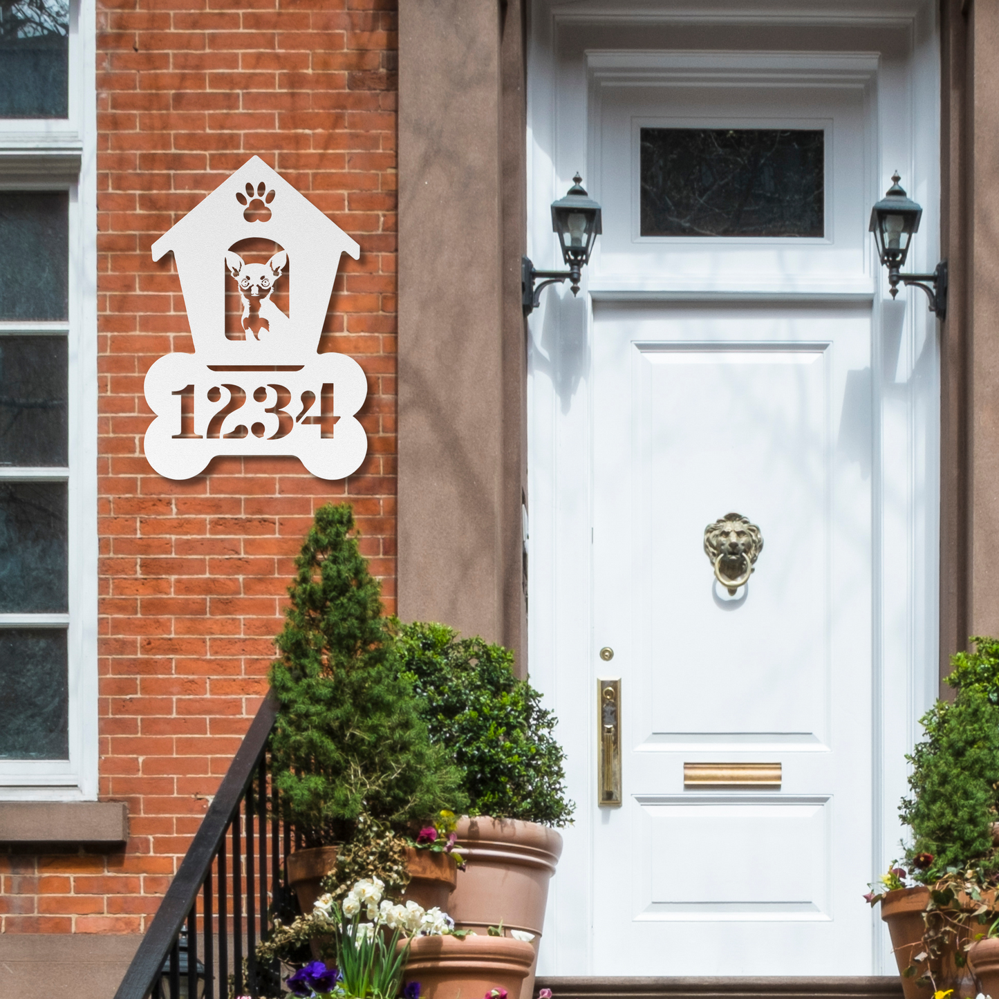 Chihuahua Dog House Number Sign: A Tail-Wagging Touch
